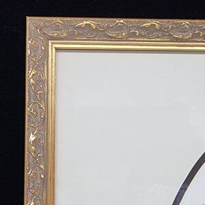 Vintage Wooden Picture Art Framed With Oval Print Of Girl With Doll 13.5"x25.5"